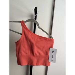 NWT Athleta Aurora Seamless One Shoulder Ribbed Tank – Size XS – Burnt Orange